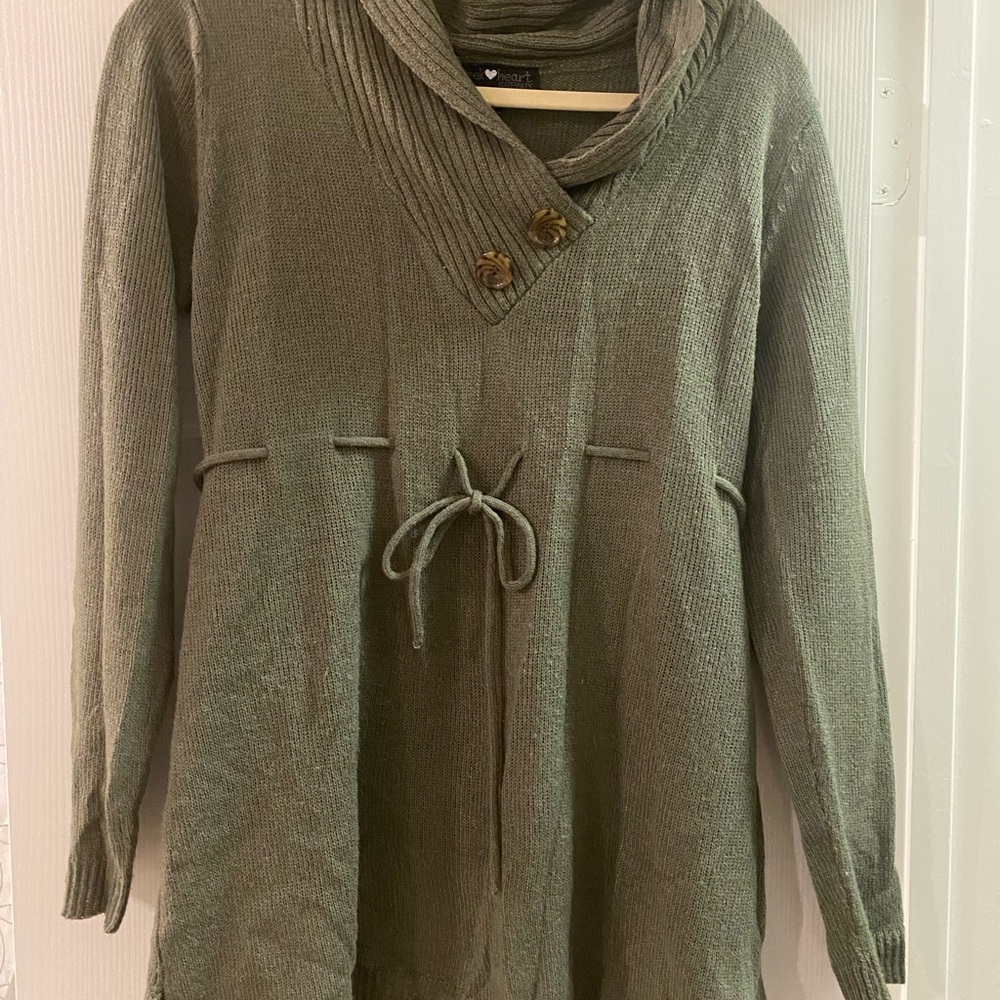 Derek Heart Olive Green Cowl Neck Sweater
